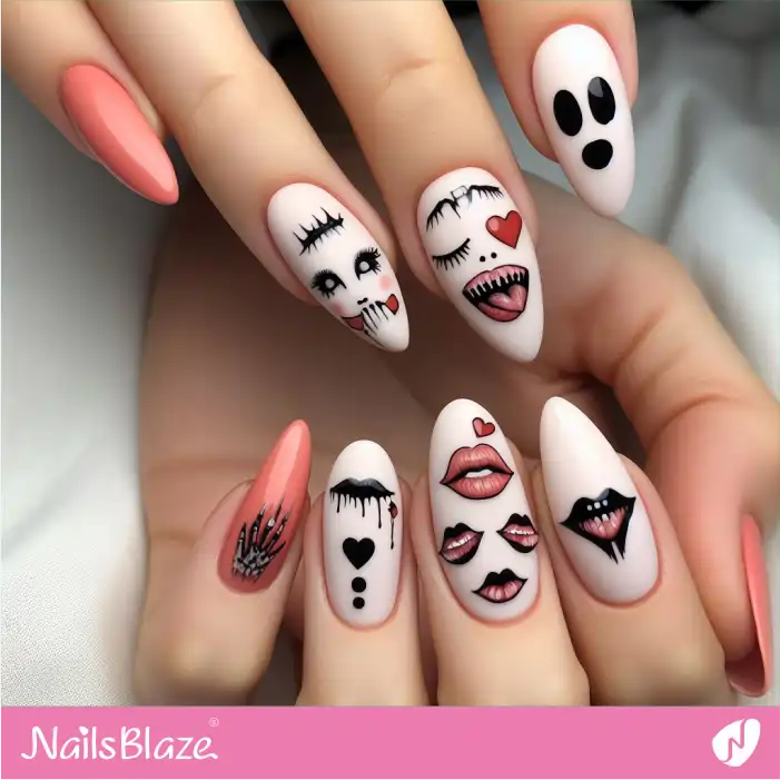 Kiss of Death for Valentine Nail Design | Valentine Nails - NB2178